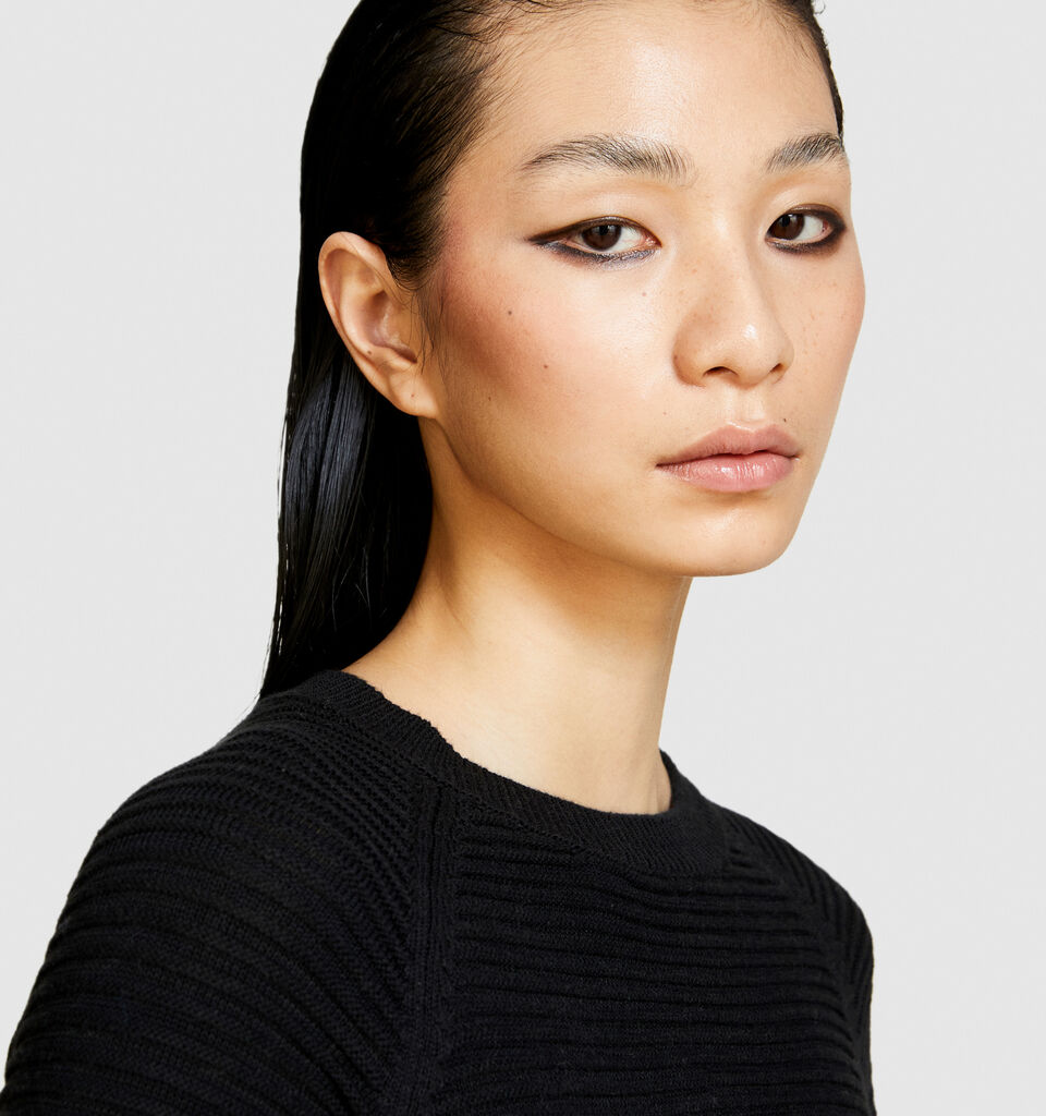 Solid colored sweater - women's crew neck sweaters - Black | Sisley image number 5